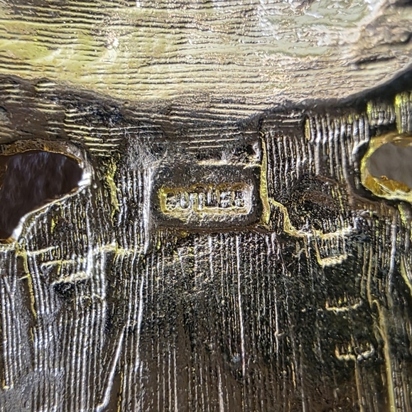 𝅺Vintage Butler Faux Pearl Enamel Brooch Cip-On Earring Gold Tone Jewelry Set - Picture 5 of 6